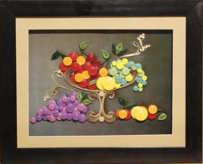 "Fruitful Memories in Quilled Coiled Elegance"
