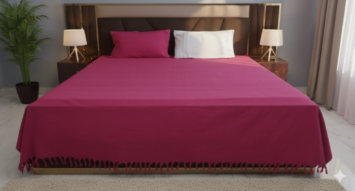 Handloom Double Bedsheet with Pillow Covers