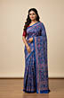 Ajrakh Modal Blue Saree | Traditional Printed Ethnic Saree