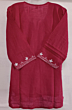 Women Embroidered Pure pink Cotton short Kurta