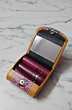 Handcrafted Leather Lipstick Case with Mirror for 3 Lipsticks