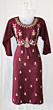 Handcrafted Zardozi Wine Red Kurti