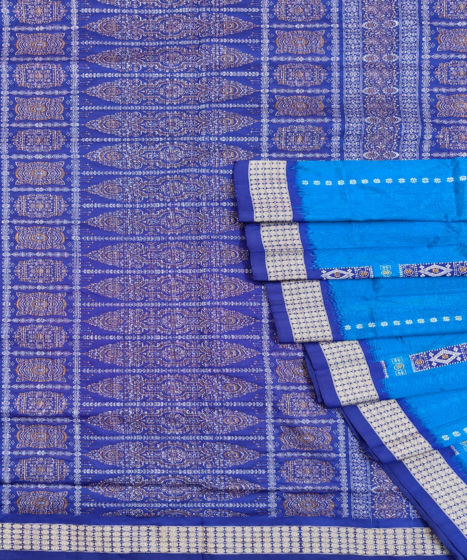 Copper Sulphate Handwoven Bomkei Silk Saree SMSSAR1257