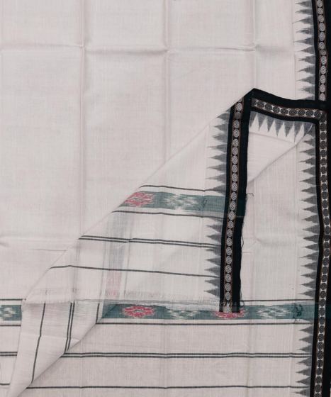Sambalpuri Handwoven Cotton Gamcha| White