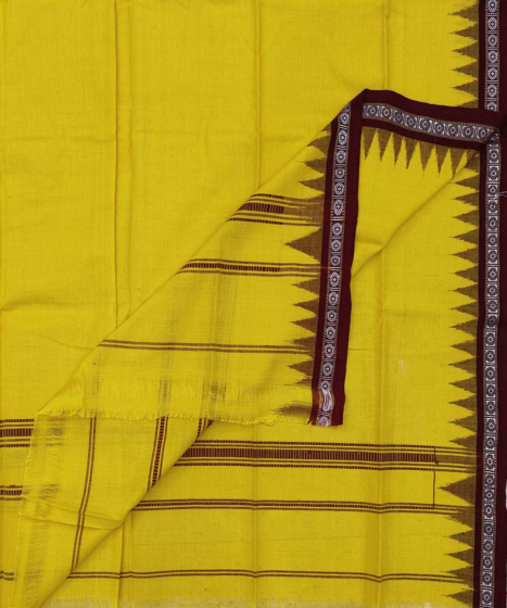 Sambalpuri Handwoven Cotton Gamcha | Yellow 