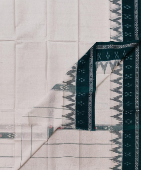 Sambalpuri Handwoven Cotton Gamcha | White