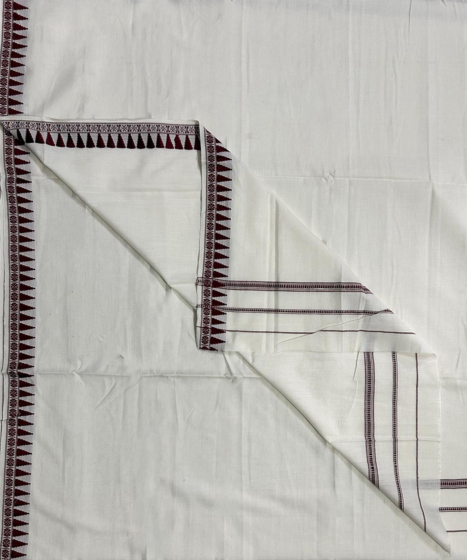 Sambalpuri Handwoven Ikat Cotton Dhoti Gamuchha SFSJOD1597