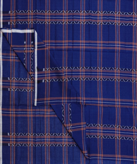 Blue Sambalpuri Handwoven Cotton Lungi SFCLUN1634