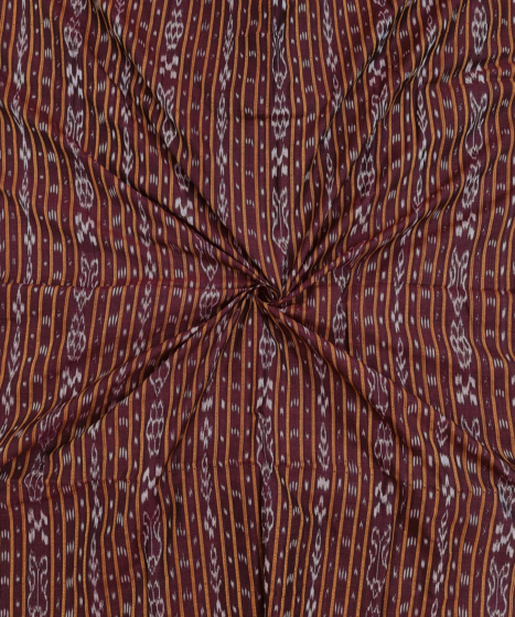 Maroon Sambalpuri Handwoven Single Ikat Shirting Materials SFCSHI1640