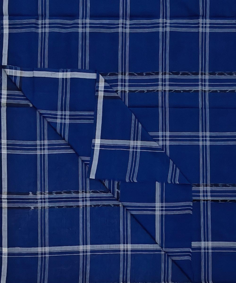 Blue Sambalpuri Handwoven Cotton Lungi SFCLUN2074
