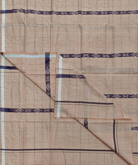 Beige Sambalpuri Handwoven Cotton Lungi SFCLUN2091