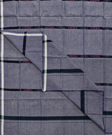 Gray Sambalpuri Handwoven Cotton Lungi SFCLUN2097