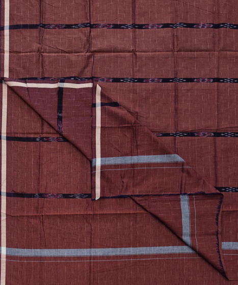 Brown Sambalpuri Handwoven Cotton Lungi SFCLUN2098