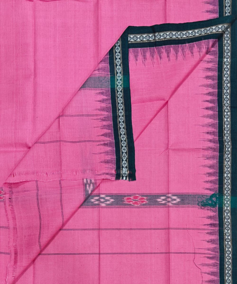 Pink Green Sambalpuri Handwoven Cotton Gamuchha SFCGAM2109