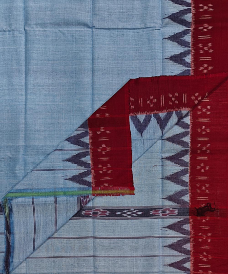 Skyblue Maroon Sambalpuri Handwoven Cotton Gamuchha SFCGAM2111