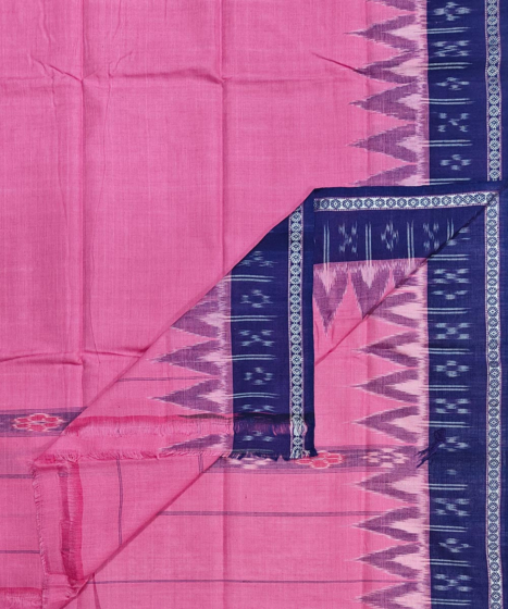 Pink Blue Sambalpuri Handwoven Cotton Gamuchha SFCGAM2117