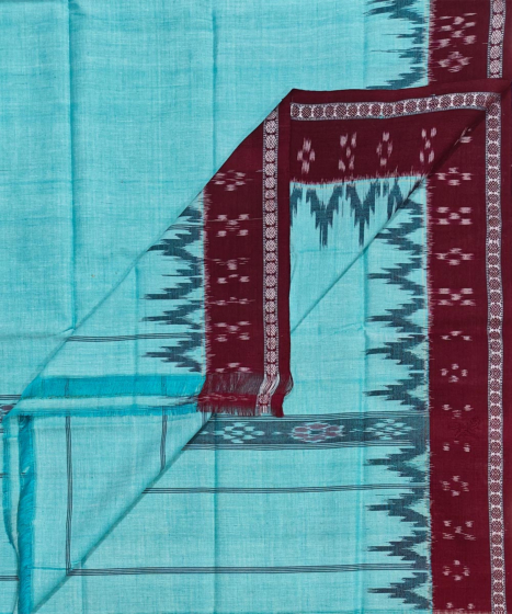 Green Maroon Sambalpuri Handwoven Cotton Gamuchha SFCGAM2121