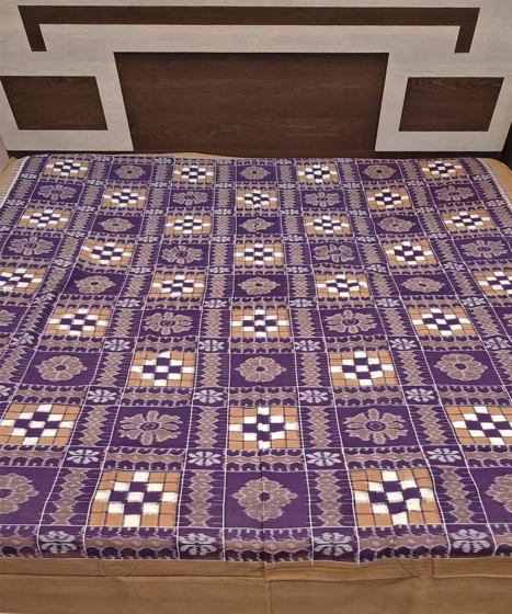 Violet Sambalpuri Handwoven Cotton Double Bed Sheet SMCBED2123