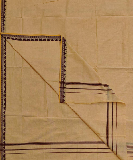 Yellow Sambalpuri Handwoven Cotton Dhoti Gamuchha SFSJOD2151