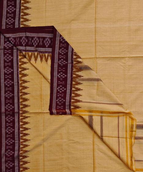 Yellow Sambalpuri Handwoven Cotton Dhoti Gamuchha SFSJOD2161