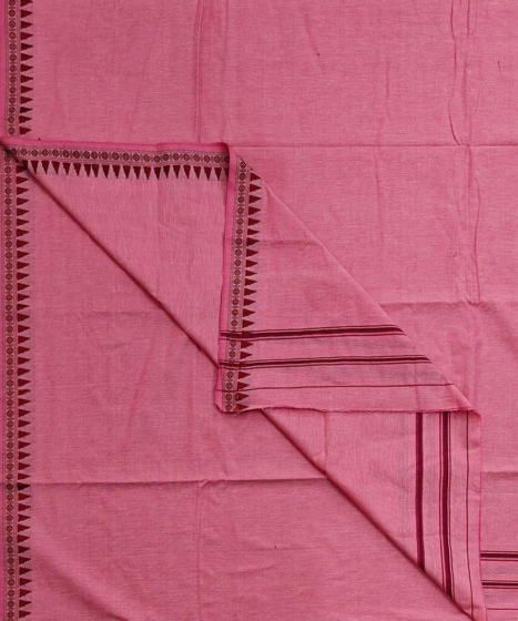 Pink Sambalpuri Handwoven Cotton Dhoti Gamuchha SFSJOD2162