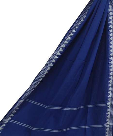 Blue Sambalpuri Handwoven Single Ikat Cotton Dupatta SFCDUP2186