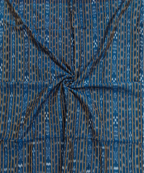250cm Blue Sambalpuri Handwoven Single Ikat Shirting Materials SFCSHI2272