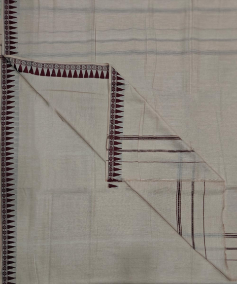 Beige Sambalpuri Handwoven Cotton Joda SFCJOD2366