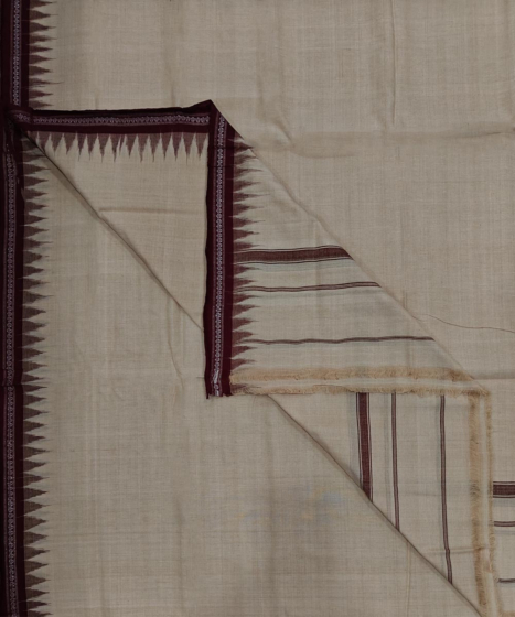 Beige Sambalpuri Handwoven Cotton Joda SFCJOD2368
