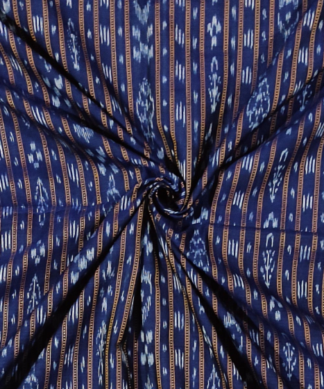 Blue Nuapatna Handwoven Single Ikat Shirting Materials SFCSHI0643