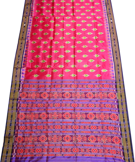 Dark Pink khandua silk saree