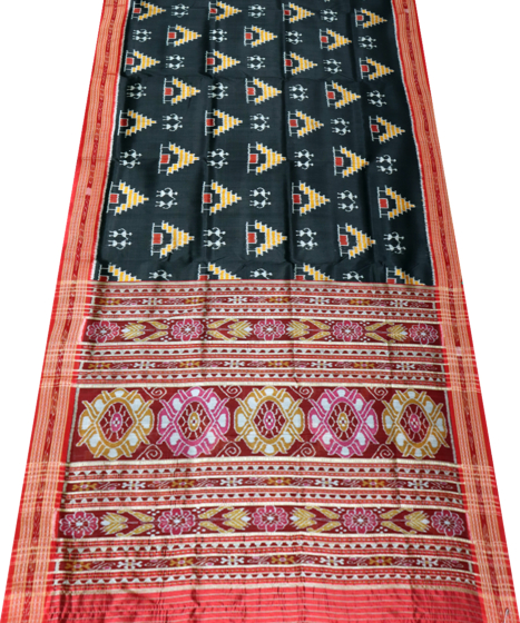 Black khandua silk saree