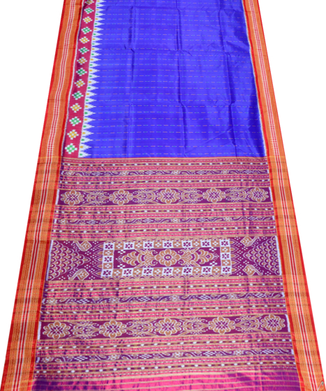 Dark Blue khandua silk saree