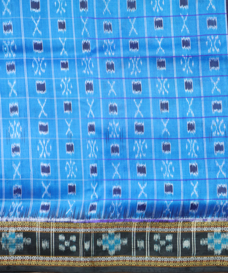 Dark Blue khandua silk saree