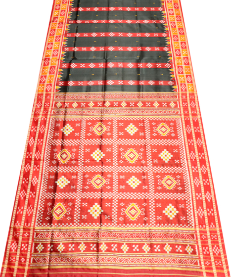 Black khandua silk saree