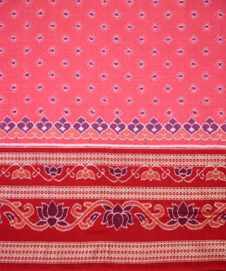 Candy Pink sambalpuri cotton Saree