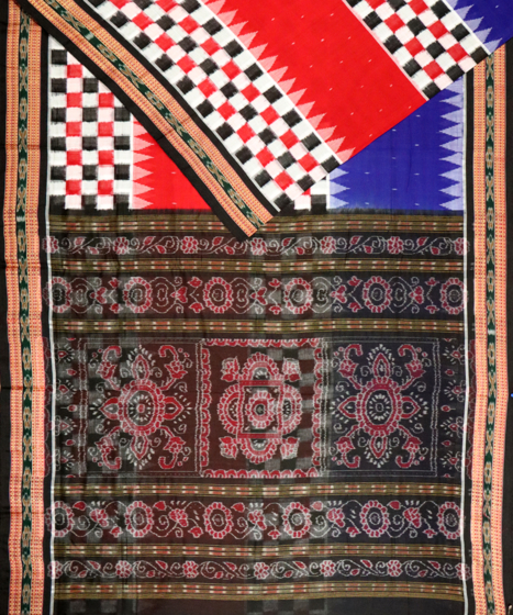 Multicolour sambalpuri cotton Saree