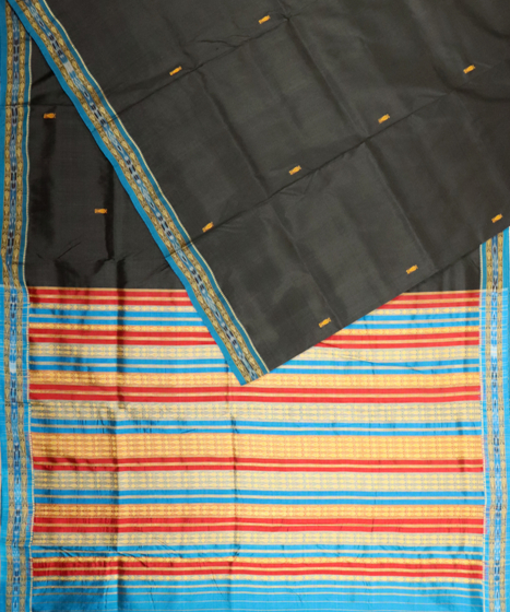 Black khandua silk saree
