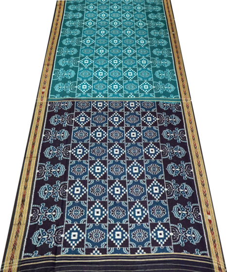 Celadon Blue Nuapatna cotton saree