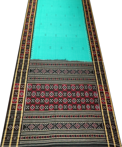 Dark Green Nuapatna cotton saree
