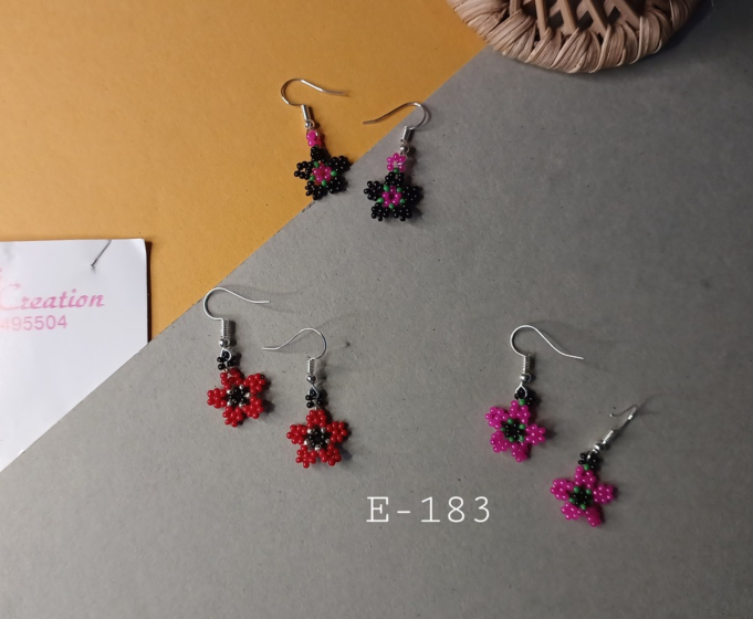 Assorted Glass Bead Floral Dangle Earrings