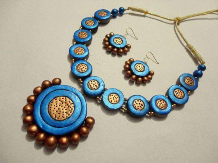 Terracotta choker necklace set