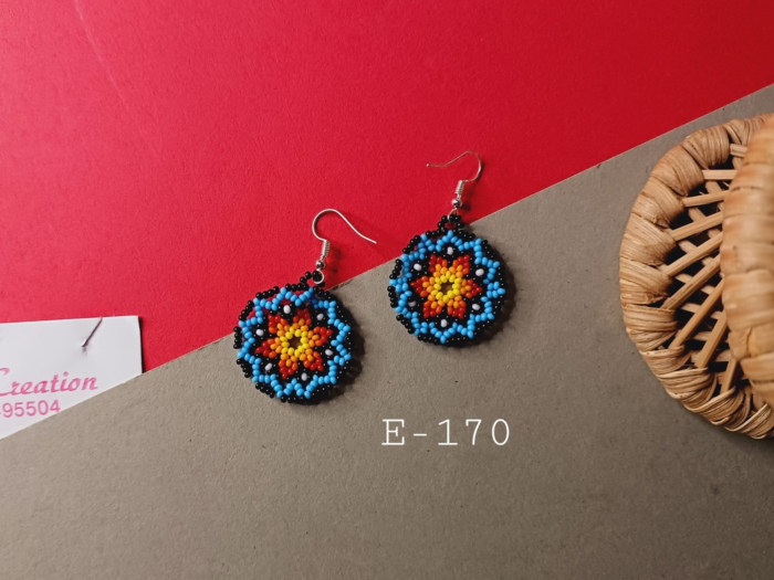 Fiesta Bloom Handcrafted Glass Bead Dangle Earrings