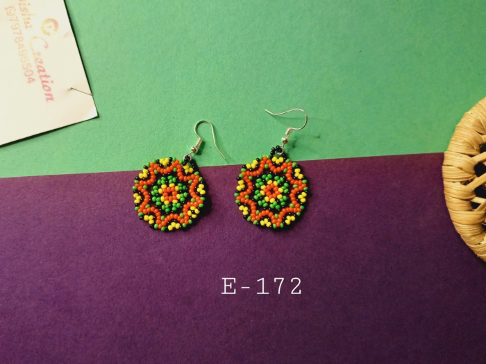 Tropic Bloom Handcrafted Glass Bead Dangle Earrings