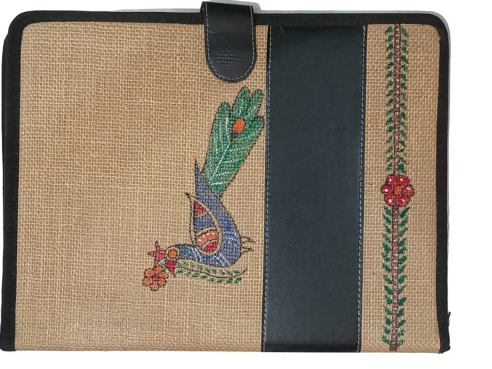 Exquisite Tikuli Painting Jute File Folder - Handmade Eco-Friendly ...