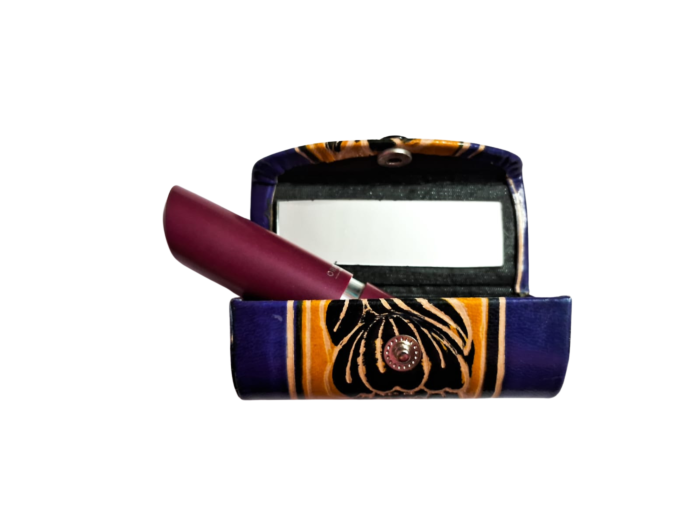 Handcrafted Leather Lipstick Case with Mirror