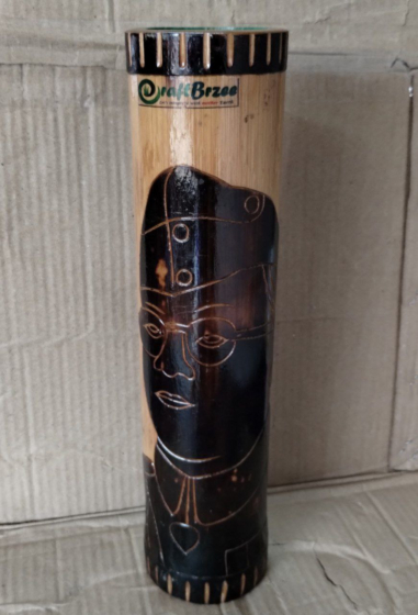 EWZ BAMBOO FLOWER VASSEL FACE PRINTED GANESHA