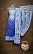 Handcrafted Cotton Kurta & Dupatta | Blue & White