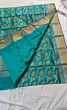 Chanderi Handloom Saree Turquoise 6.25mtr Silk