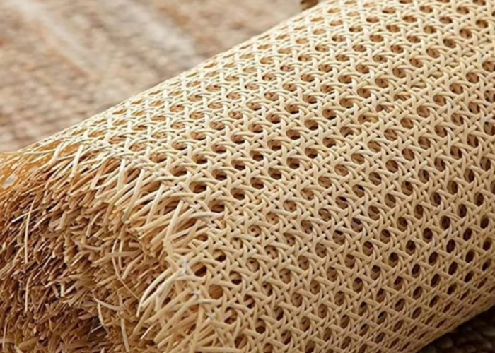 manufactree 24inch  Width Natural Rattan Webbing for Caning Projects Pre , Woven Open Mesh Cane , Cane Webbing Sheet,Natural Rattan Cane Webbing roll 24x24 inch